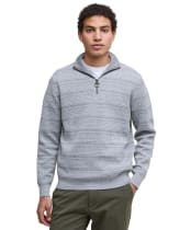 Men's Barbour Dartfield Half Zip Knitted Jumper - Light Grey