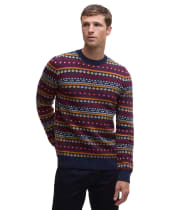 Men's Barbour Easdale Fair Isle Crew Neck Sweater - Navy