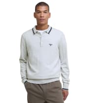 Men's Barbour Rocton Knitted Polo Shirt - Mist