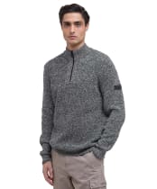 Men's Barbour International Declan Yarn Twist Funnel Neck Jumper - Black