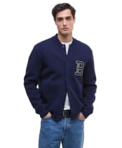 Men's Barbour International Letterman Knitted Bomber - Dark Navy