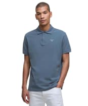 Men's Barbour Tartan Pique Polo Shirt - Bluestone