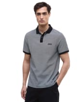 Men's Barbour International Morley Oxford Polo Shirt - Black / Whisper White