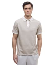 Men's Barbour International Morley Oxford Polo Shirt - Whisper White / Brindle