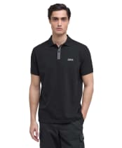 Men's Barbour International Baynes Knit Placket Polo Shirt - Black