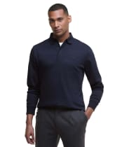 Men's Barbour Waketown Tailored Long Sleeve Polo Shirt - Dark Navy