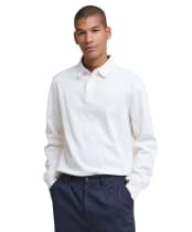Men's Barbour Waketown Tailored Long Sleeve Polo Shirt - Whisper White