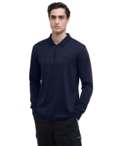 Men's Barbour International Innes Long Sleeve Interlock Polo Shirt - Navy