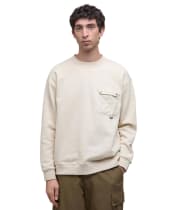 Men's Barbour Leazes Crew Neck Sweatshirt - Ecru