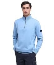 Men's Barbour International Ilford Interlock Funnel Neck Sweatshirt - Cool Blue