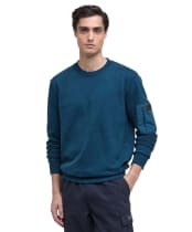 Men's Barbour International Grip Crew Neck Sweatshirt - Shaded Emerald
