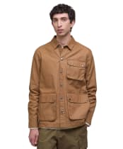 Men's Barbour Kippford Regular Canvas Overshirt - Bronze Brown