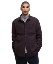 Men's Barbour Marlow Tailored Wool Blend Overshirt - Dark Oak
