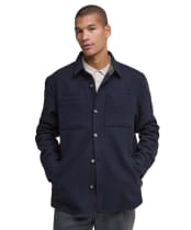 Men's Barbour Marlow Tailored Wool Blend Overshirt - Navy Marl