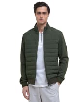 Men's Barbour International Collins Baffle Quilted Sweatshirt - Sage