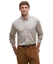 Men's Barbour Bank Check Shirt - Dark Ecru