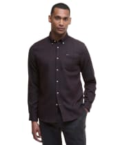 Men's Barbour Buckley Tailored Herringbone Shirt - Dark Oak