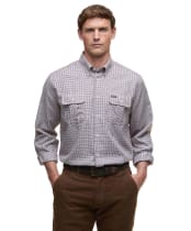 Men's Barbour Fenn Regular Thermo Weave Gingham Shirt - Fired Brick