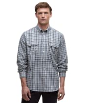 Men's Barbour Panwell Thermo Weave Regular Checked Shirt - Navy
