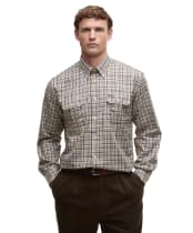 Men's Barbour Panwell Thermo Weave Regular Checked Shirt - Olive