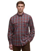 Men's Barbour Saldon Thermo Weave Regular Checked Shirt - Fired Brick