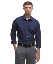 Men's Barbour Throckley Pin Point Oxford Tailored Shirt - Navy