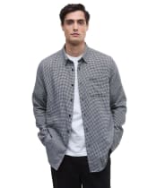 Men's Barbour International Watson Houndstooth Shirt - Black