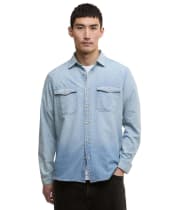 Men's Barbour International Hickman Chambray Shirt - Washed Indigo