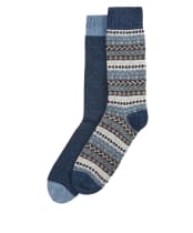 Men's Barbour Fair Isle Socks - 2 Pack - Midnight Oak Mix