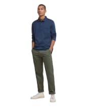 Men's Barbour Sueded Sateen Tailored Fit Trouser - Olive