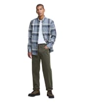 Men's Barbour Washed Stretch Twill Regular Fit Trouser - Forest