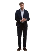 Men's Barbour Wallington Cord Trouser - Navy