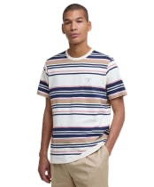 Men's Barbour Aickmen Tailored Striped T-Shirt - Whisper White