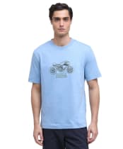 Men's Barbour International Topher Motorbike T-Shirt - Cool Blue