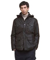 Men's Barbour Winter Sapper Waxed Jacket - DARK BROWN/MIDNI