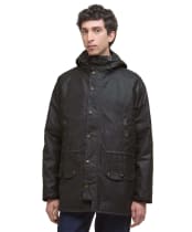 Men's Barbour Reel Waxed Parka - Sage
