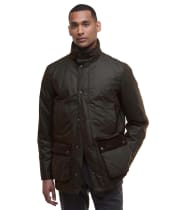 Men's Barbour Modern Border Wax Jacket - Dark Brown