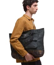 Barbour Field Wax Tote Bag - Sage / Classic