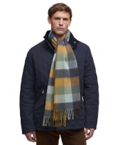 Barbour Large Tattersall Lambswool Scarf - Forest / Bronze Brown
