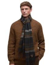 Barbour Alston Stripe Scarf - Forest Green Mix