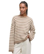 Women's Barbour Rosie Knitted Jumper - Fawn / Ecru Stripe
