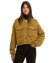 Women's Barbour International Katya Sweat Bomber - Antique Bronze