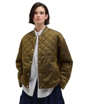 Women's Barbour Wetherby Quilted Jacket - Golden Olive / Ancient Tartan
