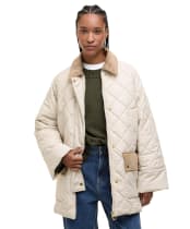 Women's Barbour Aldburgh Quilted Jacket - Oatmeal / Ancient Tartan