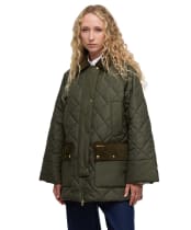 Women's Barbour Aldburgh Quilted Jacket - Olive / Ancient Tartan