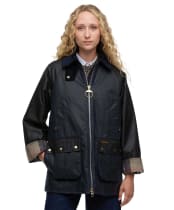 Women's Barbour Kettlewell Waxed Jacket - Royal Navy / Black / Dress Tartan