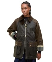 Women's Barbour Kettlewell Waxed Jacket - Archive Olive / Beech / Ancient Tartan