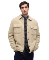 Men's Barbour International Trident Borg Fleece Overshirt - Mist