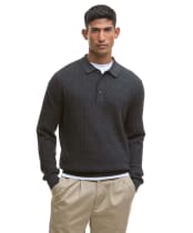 Men's Barbour Smeaton Knitted Polo - Black Marl