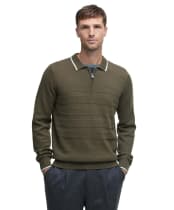Men's Barbour Fenhill Knitted Polo - Mid Olive